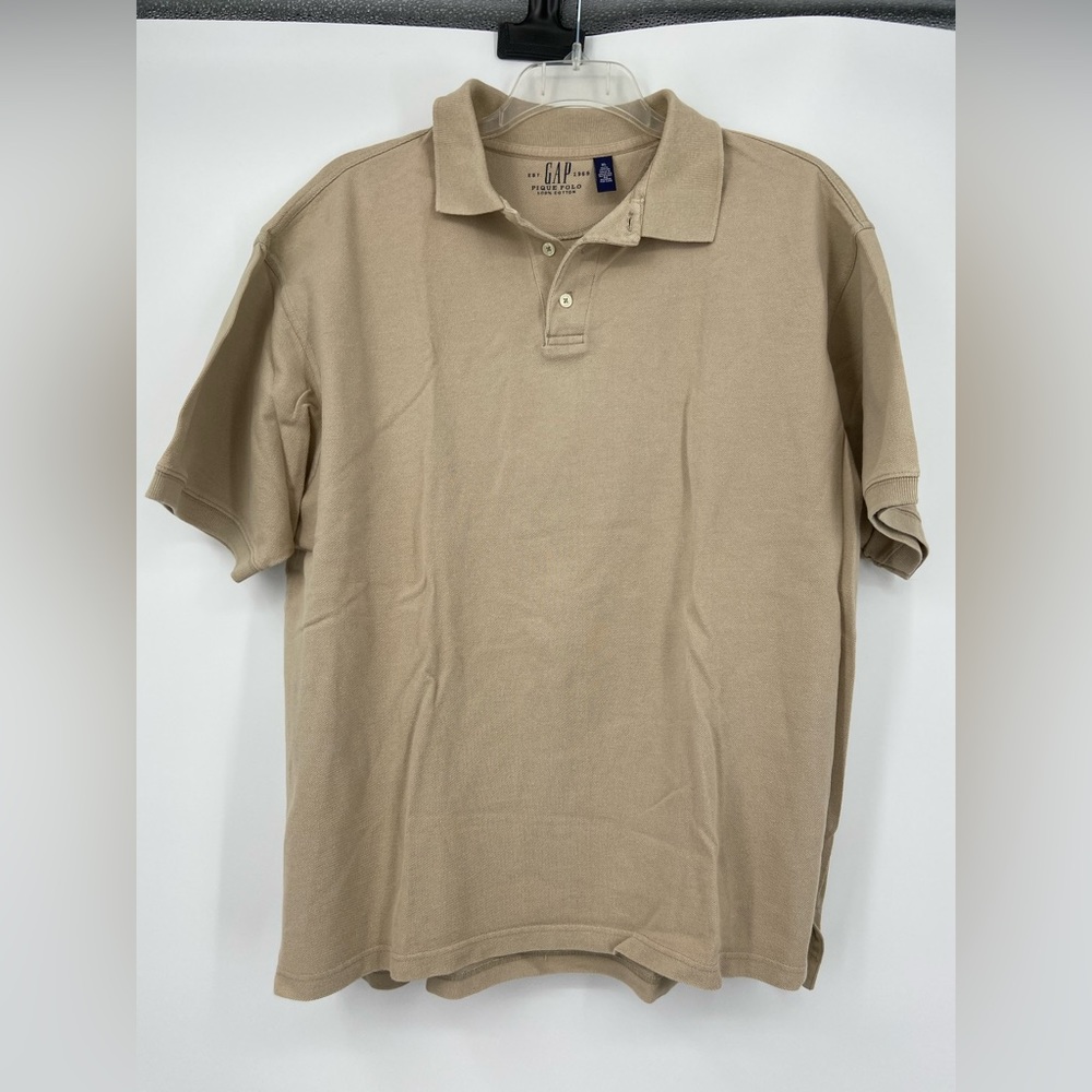 Gap Vintage, Men’s Pique Polo, beige, Tan, short‎ sleeve. size XL